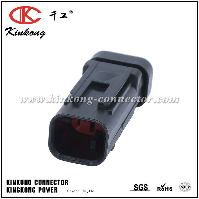 776428-1 2 pole black plastic auto connector with TPA for CAT Excavator CKK3025R-1.5-11