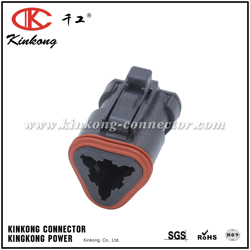 DT06-3S-E005 AT06-3S-EC01BLK  3 way female DT wire connector 