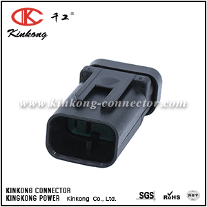 776535-4 3 pin black plastic waterproof wire connector