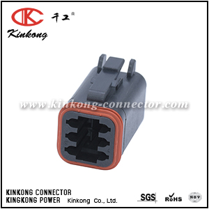 DT06-6S-E004 AT06-6S-BLK 6 way female In-line mount connector 