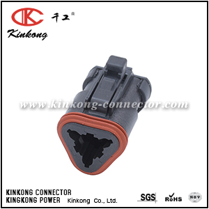 DT06-3S-E005 AT06-3S-EC01BLK  3 way female DT wire connector 