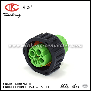 3-1813099-2 CKK3032E-2.5-21 Housing for Female Terminals, Wire-to-Wire, 3 Position Sealable, Green