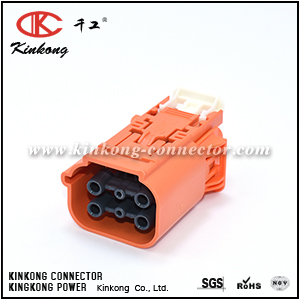 13879049 6 pin Female Plastic Case Current 16A Non-waterproof Orange Material PBT GF20